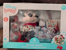 Disney Baby Minnie Mouse Christmas 3 Piece Plush Gift Set New Free Ship