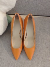 Zara Orange Leather Shoes UK 3 EU 36