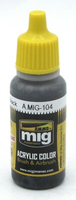 Ammo AMIG-104 Washable Black (17ml) Acrylic Paint by Mig Jimenez Special Effects