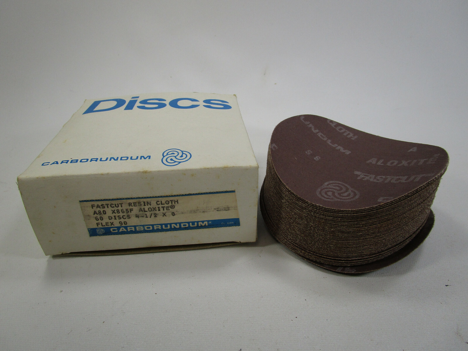 CARBORUNDUM FASTCUT RESIN CLOTH SANDING 60 Discs 41/2 x 0 a80 x865f aloxite eBay