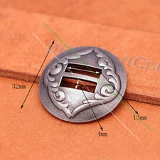 5X Heavy Western Antique Sliver Saddles Tack Leathercraft Slotted Conchos 1-1/4"