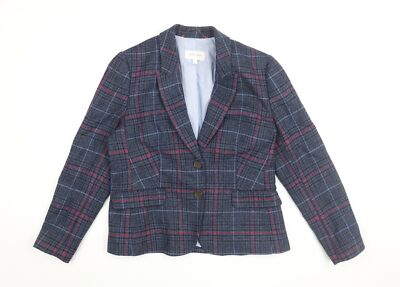 Marks and Spencer Damen Karierter Wollblazer Größe 14
