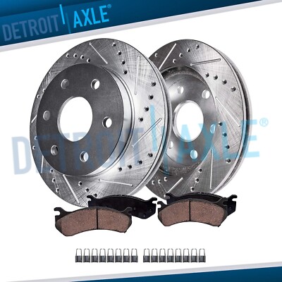 11.3'' Front Drilled Disc Rotors Brake Pads for 2000 - 2002 Dodge Durango Dakota