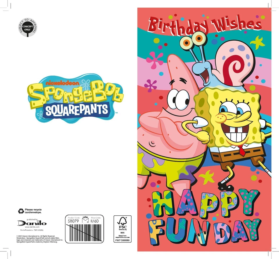 Birthday Card Spongebob Square Pants Birthday Card Includes Envelope - Image 2 of 4