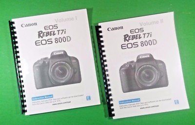 Owners Manual for Canon EOS 800D Rebel T7i Camera 488 Pages W/Clear Covers