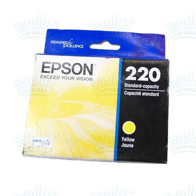 Genuine Epson 220 Yellow Ink XP200 XP310 XP400 WF2540 WF2530 (Retail Box)
