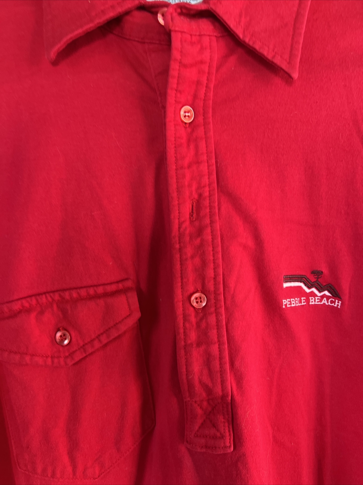 Vintage Pickering Men's Golf Polo Shirt Red Pebble Be… Gem