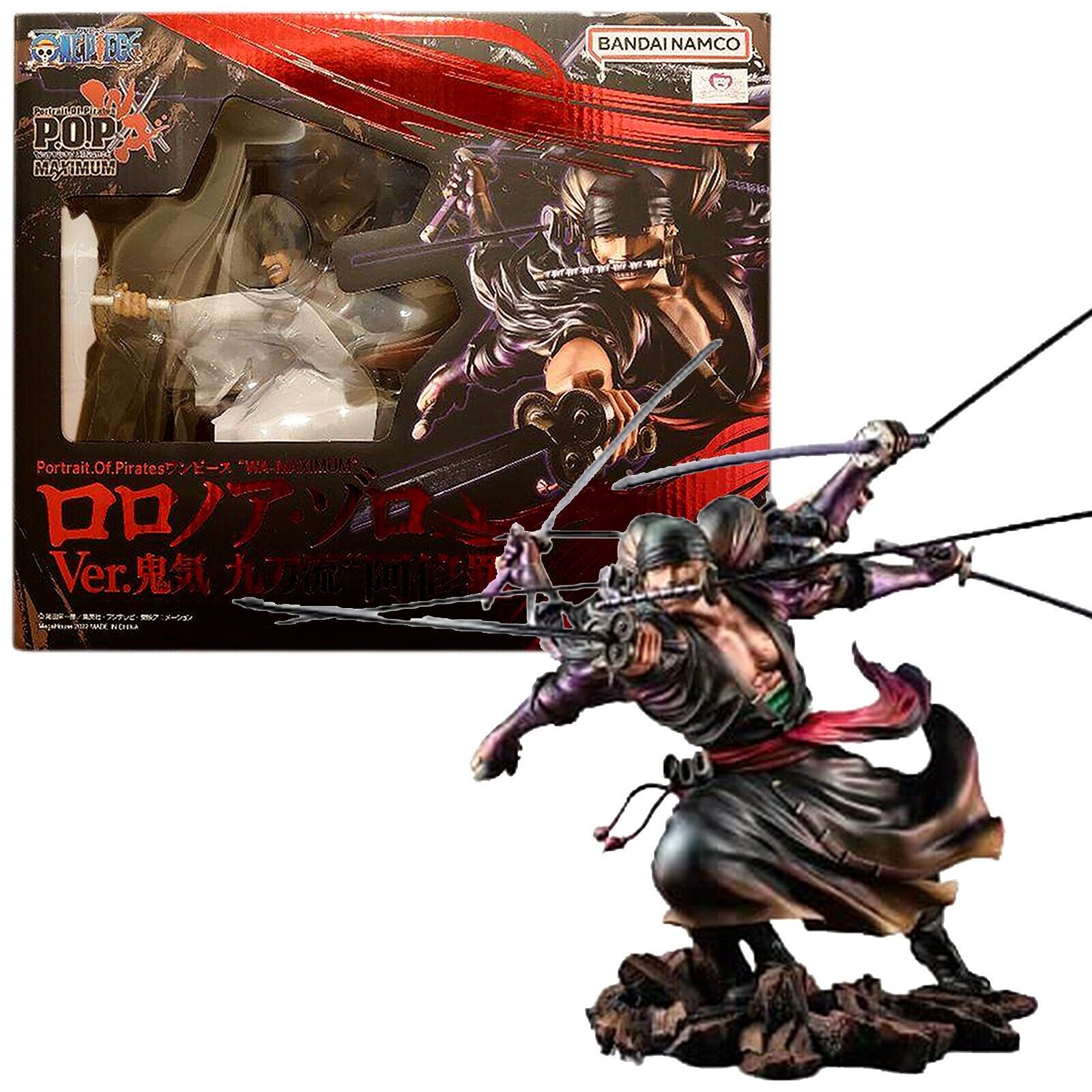 P.O.P ONE PIECE Roronoa Zoro Demon Aura Nine Sword Style Asura Ver. Figure New