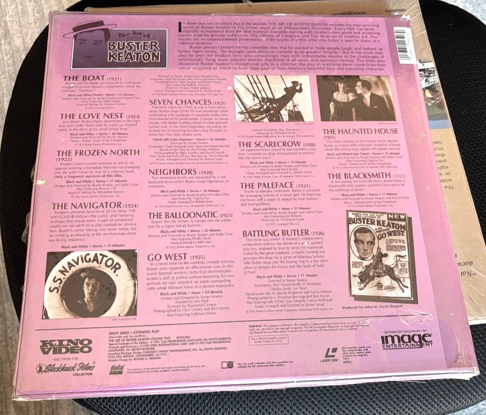 THE ART OF BUSTER KEATON volume II Laserdisc Box Set unopened with extras, NR ! - Image 2 of 3