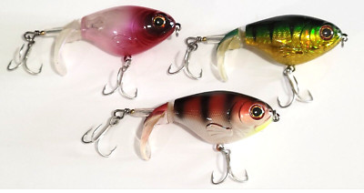 3 Whopper Plopper Fishing Lures. Length: 75mm, 17g Bass/Pike/Muskie #4 New