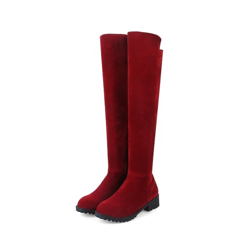Stivali donna sopra il ginocchio tacco basso tacco basso cerniera laterale nuovi scarpe ecopelle scamosciata - Foto 17 di 40