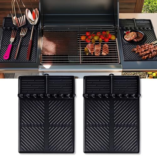 2PCS Silicone Griddle Tools Mat, Large Spatula Mat with Drip Pad