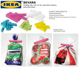 IKEA Bevara 10 Large-20 Small Food Storage Clips Freezer Fridge Bag Sealing Clip | eBay