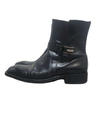 Cesare Paciotti Mens Mid Ankle Zip Buckle Boots Italy Size 9 Black