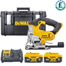 Dewalt DCS331 18V XR Cordless Jigsaw With 2 x 5Ah Batt, Charger &1.0 DS300 Case