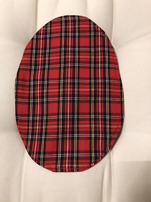 Stoma Tasche Hülle. Rot Tartan. Handmade In Scotland