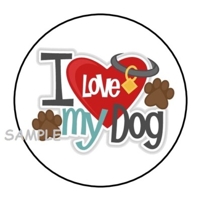 30 Merry Christmas Paws Envelope Seals Labels Stickers 1.5