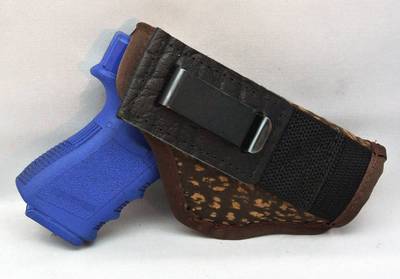 African Game Industries Suede Leather IWB Concealment Holster – Fits Glock 19, 23, 26, 27, 32, 33 (Brown)