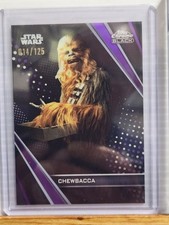 Chewbacca 2023 Topps Star Wars Chrome Black PURPLE REFRACTOR card d 14/125