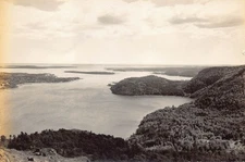 RPPC Somes Sound Entrance Southwest Harbor Maine 1940s Postcard Hilltop View