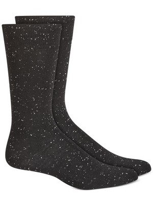 ALFANI Mens Black Rayon Speckle Moisture Wicking Casual Crew Socks 7-12