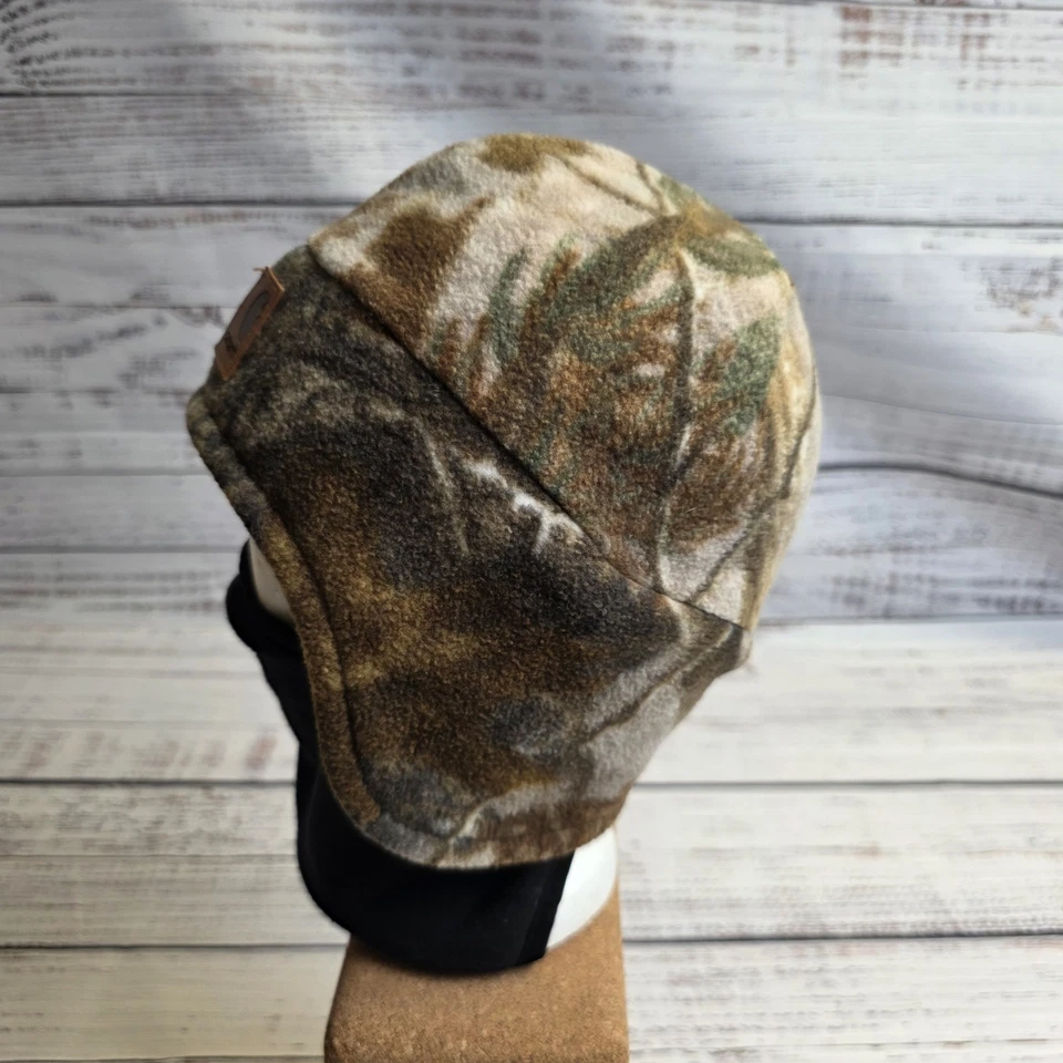 Gorro e máscara facial de lã camuflagem marrom Carhartt caminhada esqui caça boné 2 em 1 - Imagem 2 de 4