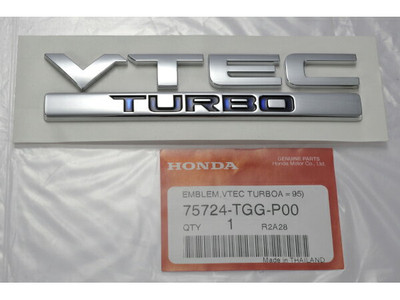 Honda Genuine VTEC TURBO Emblem 75724-TGG-P00 Step Wagon RP1 Civic FK7 Vezel RU1