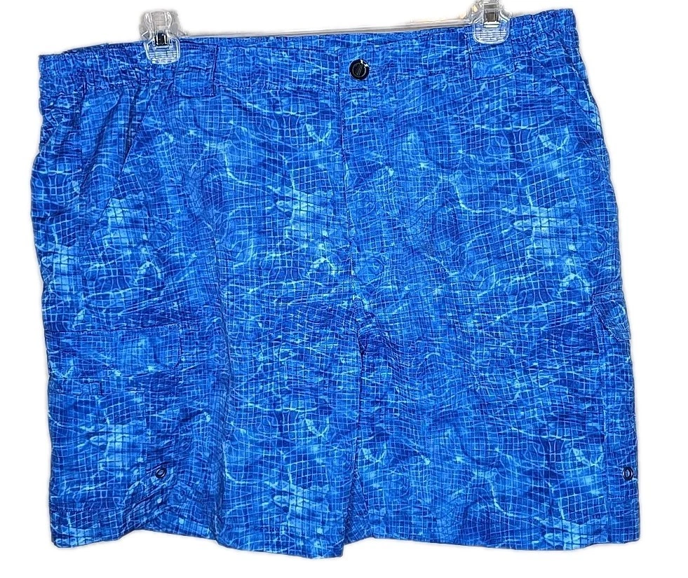 Reel Legends NWT Bonefish Money Blue Smoked Cargo Shorts Mens UPF 50 Size XL t77