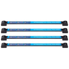 Blue Magnetic Garage Wall Mounted Bar Tool Holder Strip, 18”/48cm (pack of 4)
