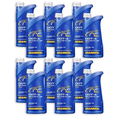 12x 910 g MANNOL DOT 4 12x 1 L Bremsflüssigkeit  BrakeFluid FMVSS116 DOT 3 DOT 4