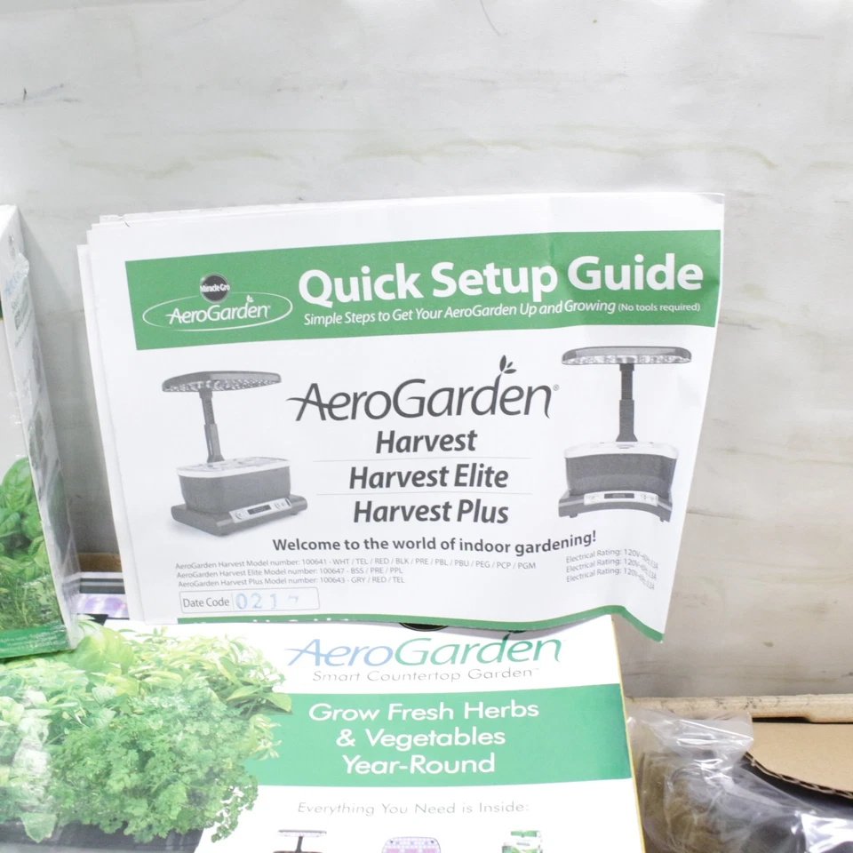 AeroGarden Hydroponic Grower Harvest Elite 100647-PPL Indoor Garden Systm 6 Pods - Image 4 of 4