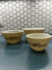 3pc Pyrex Forest Fancies Nesting Bowl Set Mushroom Brown Excellent Condition