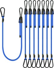 8pc 48 Inch Adjustable Bungee Cords with Hooks