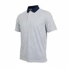 Mens Golf Polo Shirt NWT Navy Blue Stripe S, Athletic, Anti Wrinkle Designer