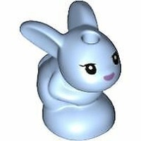 Lego Minifigur ZubehöR Helles Blaues Kaninchen / Hase Freunde Baby Sitzen