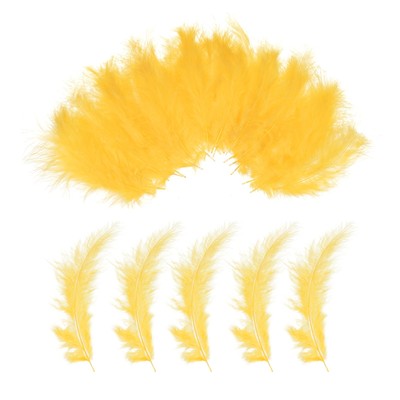 100 Pack Fluffy Turkey Marabou Feather,Golden Natural Turkey Feather