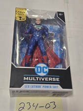 DC Multiverse Lex Luthor Power Suit Figure 7in McFarlane Toy Blue New Gold Label