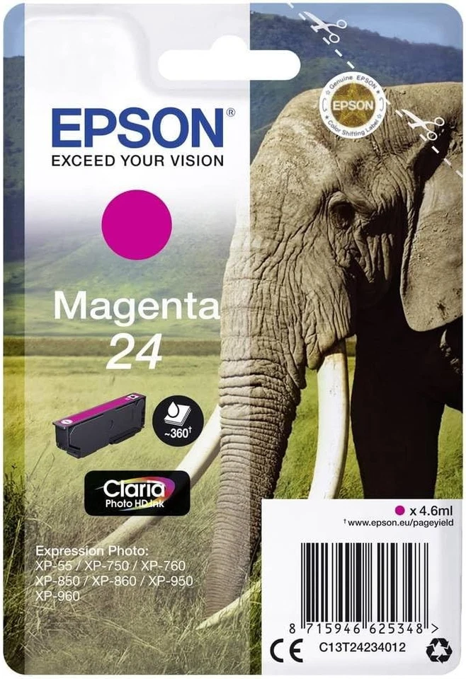 Epson 24 Magenta cartouche d'encre authentique (TVA incluse) - Photo 1/1