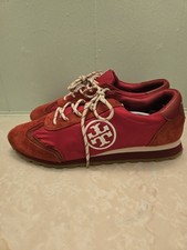 Tory Burch Annie Nylon Runner w/ Red and White Suede Sneakers Sz M8/ W 9.5