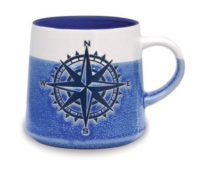 Artisan Coffee Tea Mug Cup, Compass Rose Gifts for Birthday Christmas, 16 Oz