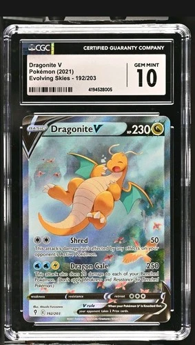 Dragonite V 192/203 Alt Art CGC 10 2021 Pokemon Evolving Skies