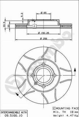 Brembo 09.5166.75 Brake Disc for Seat, VW, VW (SVW)