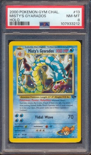 2000 POKEMON GYM CHALLENGE MISTY'S GYARADOS HOLO #13 PSA 8!