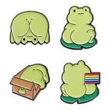 Funny Animal Enamel Pins Set Corgi Frog Goose Cat Themed Badge Pins for Backpack