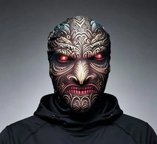 3D Printed Full Face Mask Cosplay Halloween Costume Party Headwear