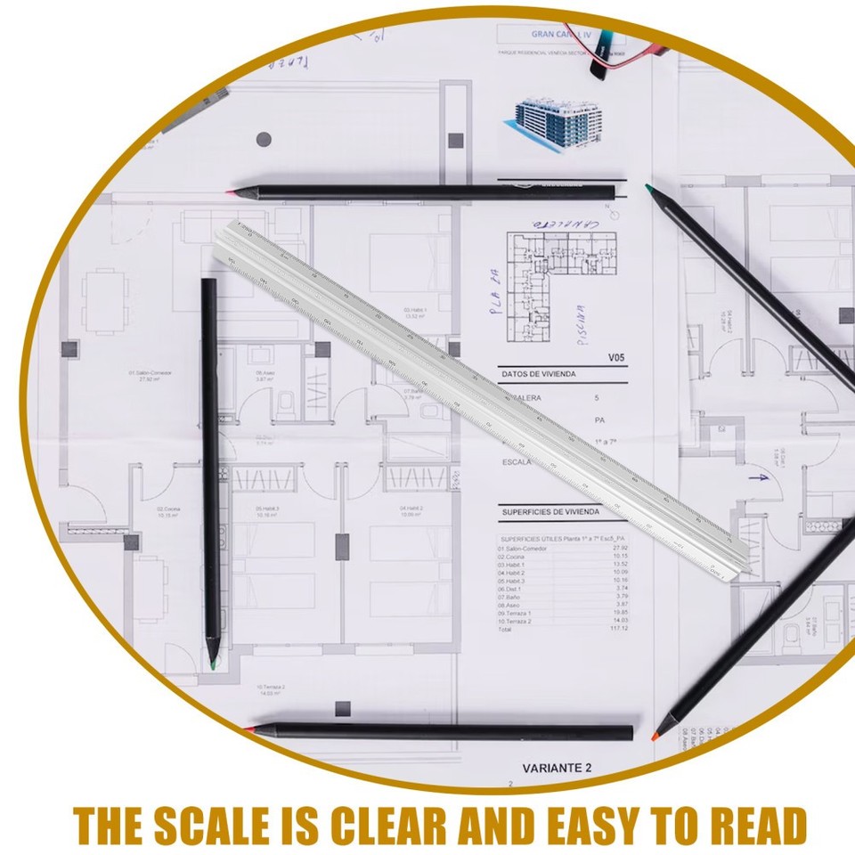 Multi Function Plastic Triangular Scale Measuring Ruler for Drafting ...