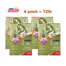 4 Pack, Purina® Cat Chow® Naturals All Life Stages Cat Dry Food -Chicken, 18lb/b 1.00 per pound