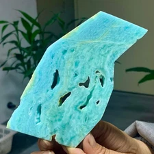 176G Natural High quality sky blue hemimorphite slab crystal mineral from Yunnan