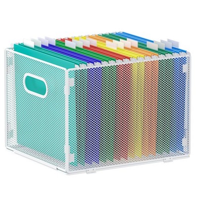 Hanging File Organizer Mesh File Folder Organizer Crate Cabinet Inserts Storage