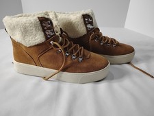 Women's Marc Fisher Darlen Leather Faux Furi Boot Sz 9.5m Brown